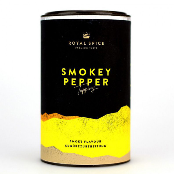 Royal Spice Smokey Pepper, geräucherter Pfeffermix mit Meersalz, 100g Dose