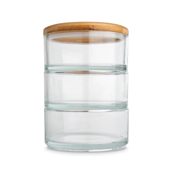 OONI Stack Aufbewahrungsbehälter Glas / Holz, 3 Stück inkl. Deckel