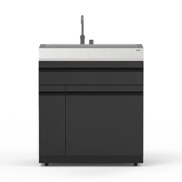 OTTO WILDE S32 Waschbeckenmodul mit Edelstahlwaschbecken und Schublade