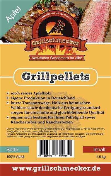 GRILLSCHMECKER Apfel Pellets 1,5kg