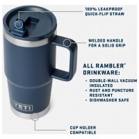 YETI Rambler 20 oz Travel Straw Mug (591 ml) Black