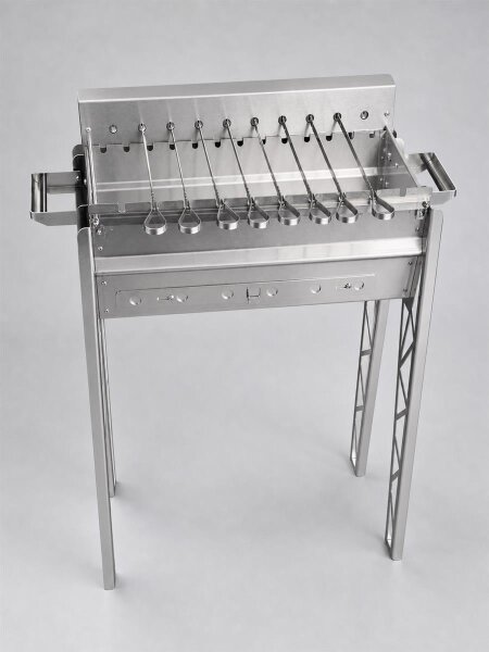 GRILL-ZENTRUM Holzkohlegrill/Mangal rein Edelstahl incl Drehspießmotor