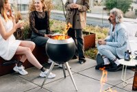 HÖFATS MOON 45 Feuerkorb mit hohem Fuß silber